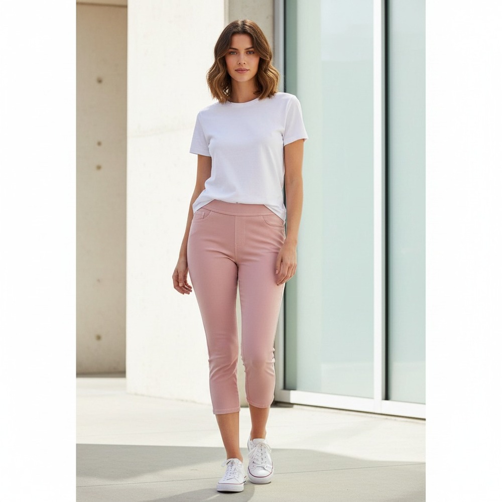 Time Tru M 8‎ 10 Pink High Rise Jeggings Jeans Pink Crop Cottage Coquette Boho